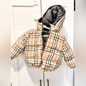Authentic Burberry Beige and Black Checkered Jacket
